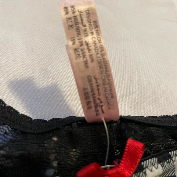 Sz S la vie en rose thong NWT 85%Nylon checkerd - Picture 3 of 5